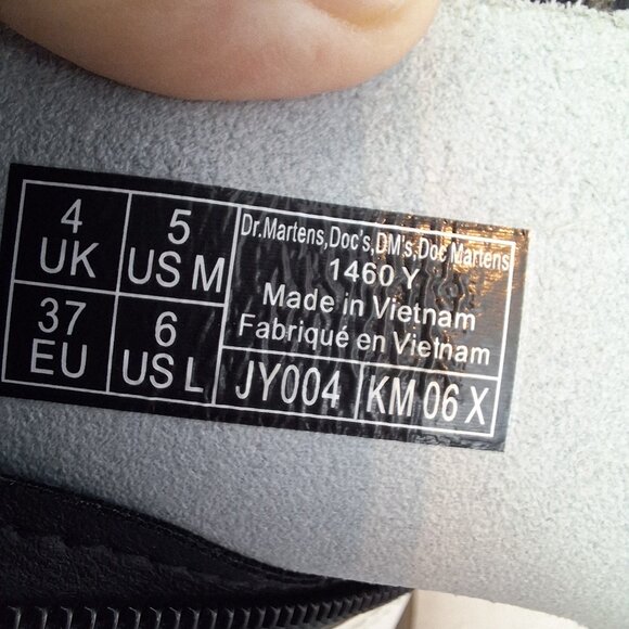 Dr. Martens 1460 Y Combat Boots Unisex Kids White Side Zip Size M5/6L - Picture 2 of 13